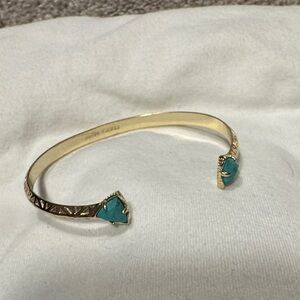 Kendra Scott Gold-Tone Open Cuff with Turquoise Accents